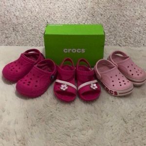 Pink Crocs Bundle 8C - 3 Pair
